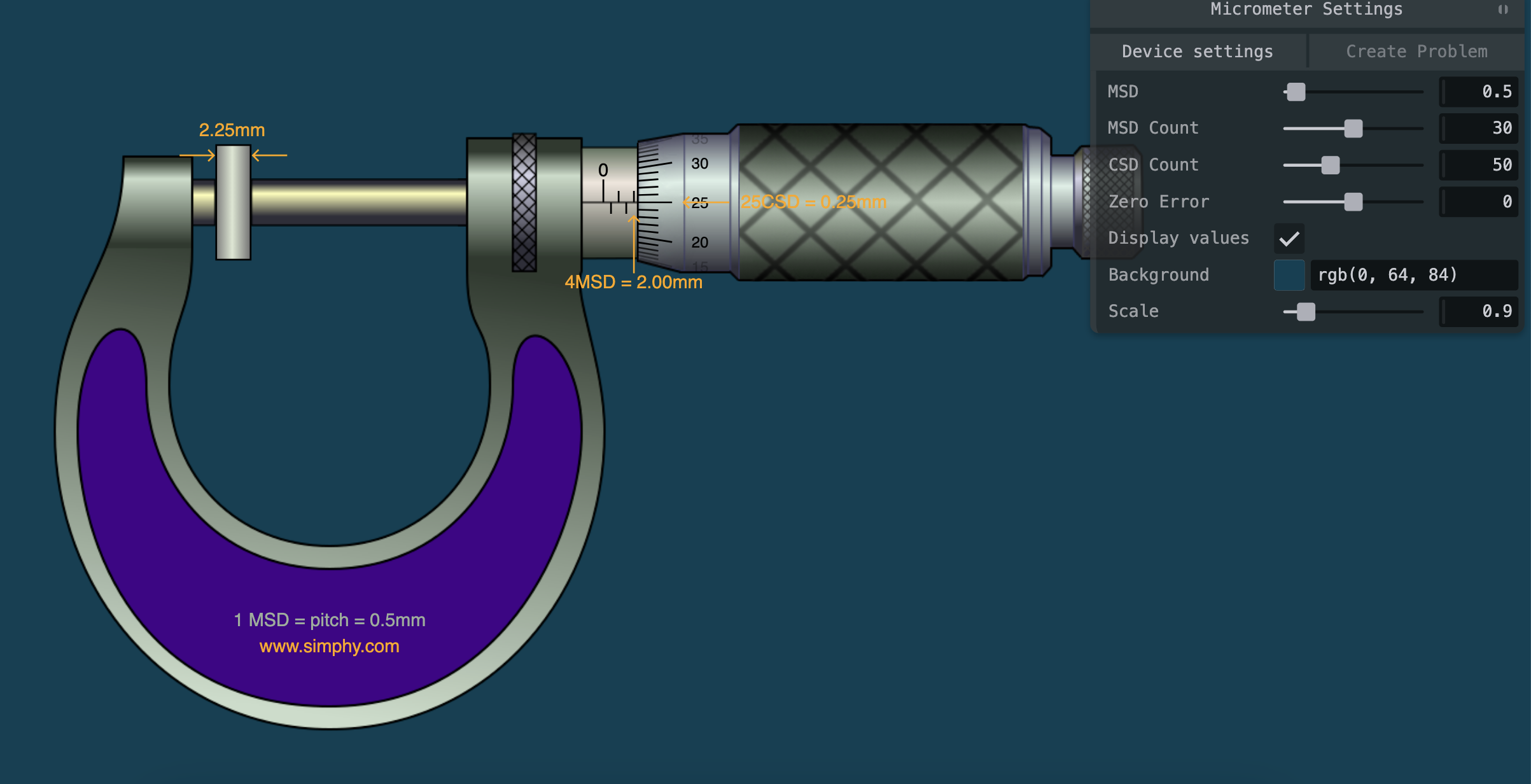 Micrometer Simulator
