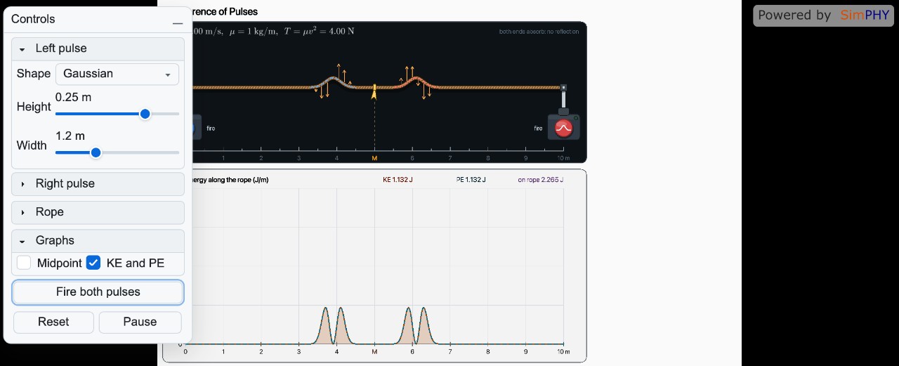 Interference of Pulses on a Rope